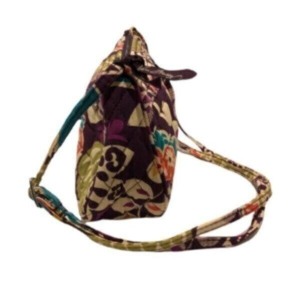 Vera Bradley Purple Green Print Mini Casual Everyday Bag - Picture 5 of 8